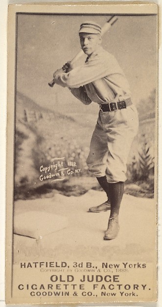 Goodwin & Company, Gil Hatfield, 3rd Base, New York, from the Old Judge series (N172) for Old Judge Cigarettes
