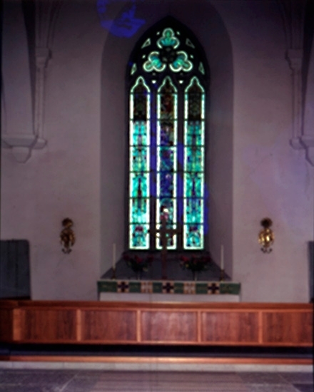 AB Flygtrafik, Sköllersta church, interior, church windows.