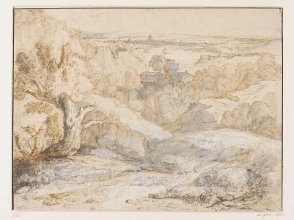 Unknown, Landscape with a Stunted Tree in a Hilly Landscape