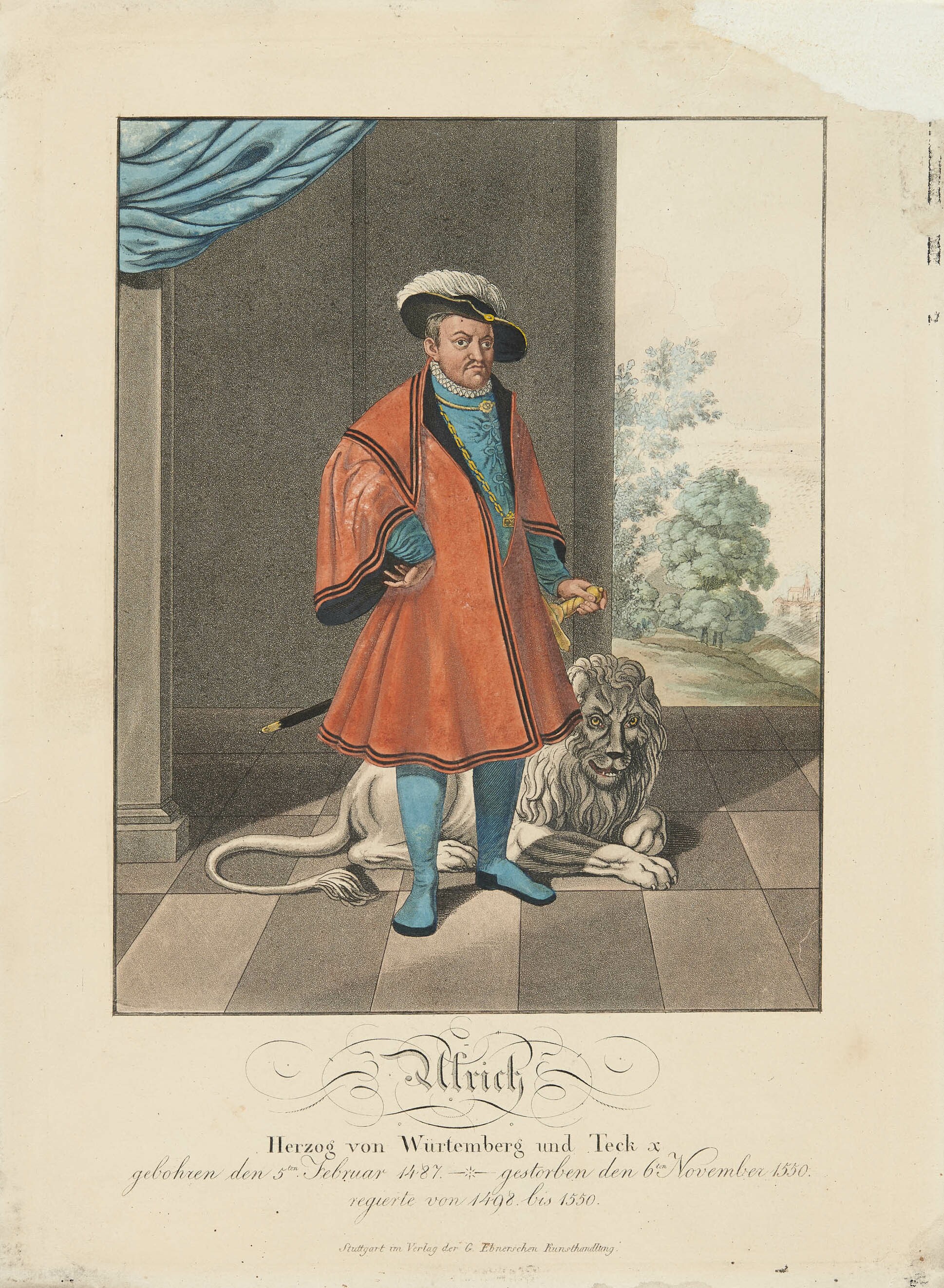Verlag der G. Ebner'schen Kunsthandlung, Bildnis Herzog Ulrich von Württemberg