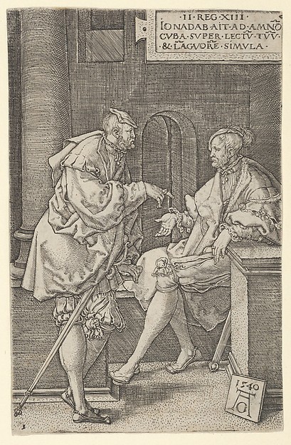 Heinrich Aldegrever, Amnon and Jonadab, from The Story of Amnon and Tamar