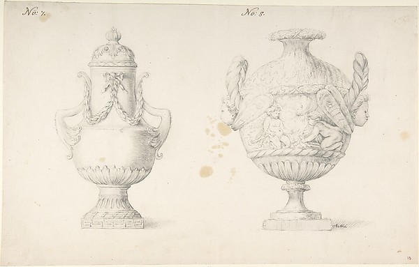 Anonymous, French, 18th century, Design for Two Urns