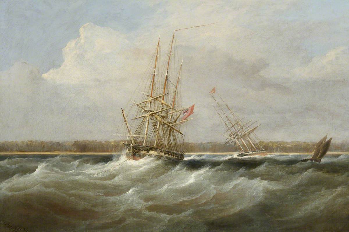 William John Huggins, The opium clipper Sylph salvaged by the sloop Clive, 1835