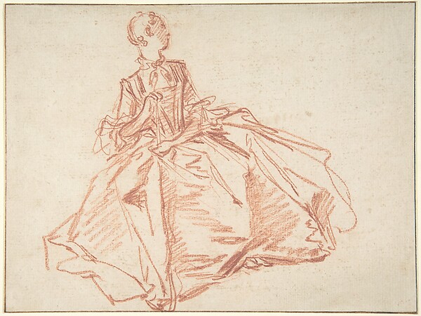 François Boucher, Seated Woman Holding a Fan