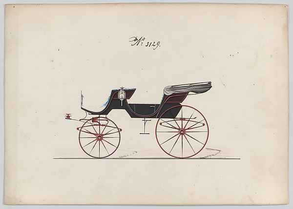 Brewster & Co., Design for 2 seat Cabriolet Phaeton, no. 3129