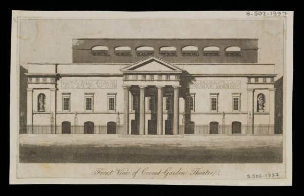 Unknown, Front View of Covent Garden Theatre.