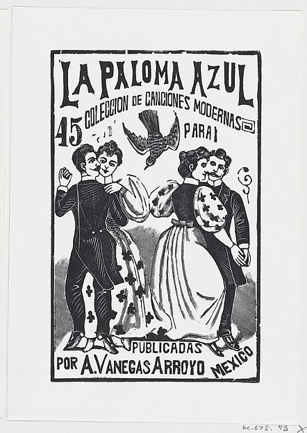 José Guadalupe Posada, Two couples dancing, illustration for 'La Paloma Azul'