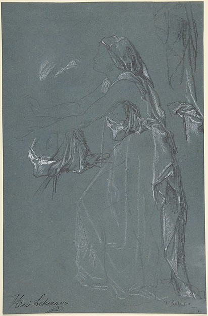 Henri Lehmann, Study for the figure of Sarah in the now-lost painting, "Tobias Brings His Bride Sarah to the House of His Father, Tobit"