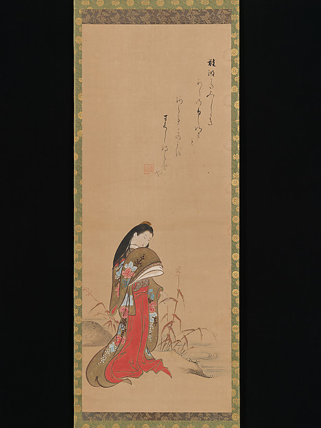 Nishikawa Sukenobu, Lady Ise by the Riverbank