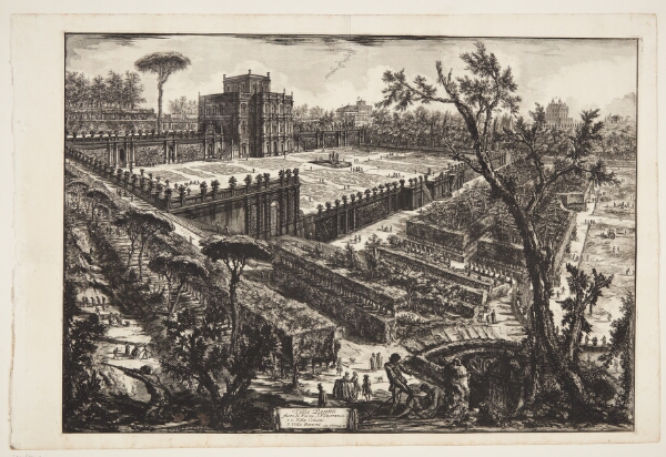 Giovanni Battista Piranesi, Villa Pamphili udenfor Porta San Pancrazio, i det fjerne villaerne Corsini og Ferroni