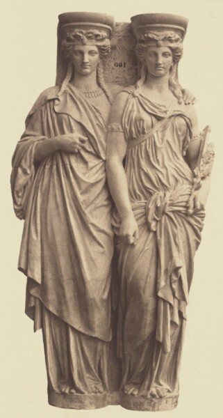 Édouard Baldus, [Caryatids by Astyanax Bosio, Decoration of the Louvre, Paris]