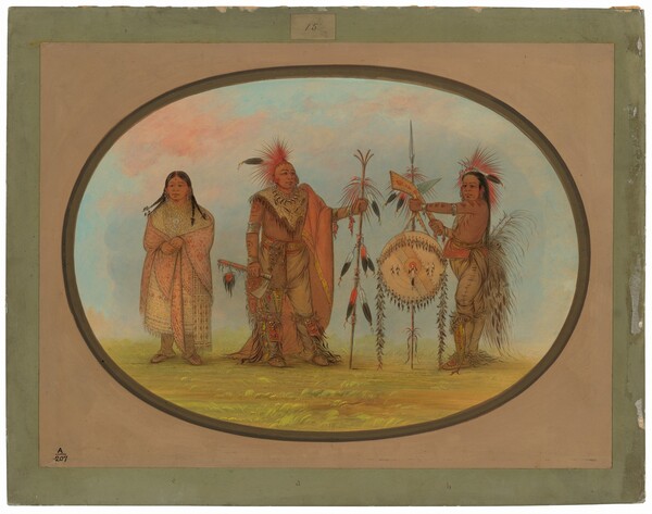 George Catlin, Two Saukie Chiefs and a Woman