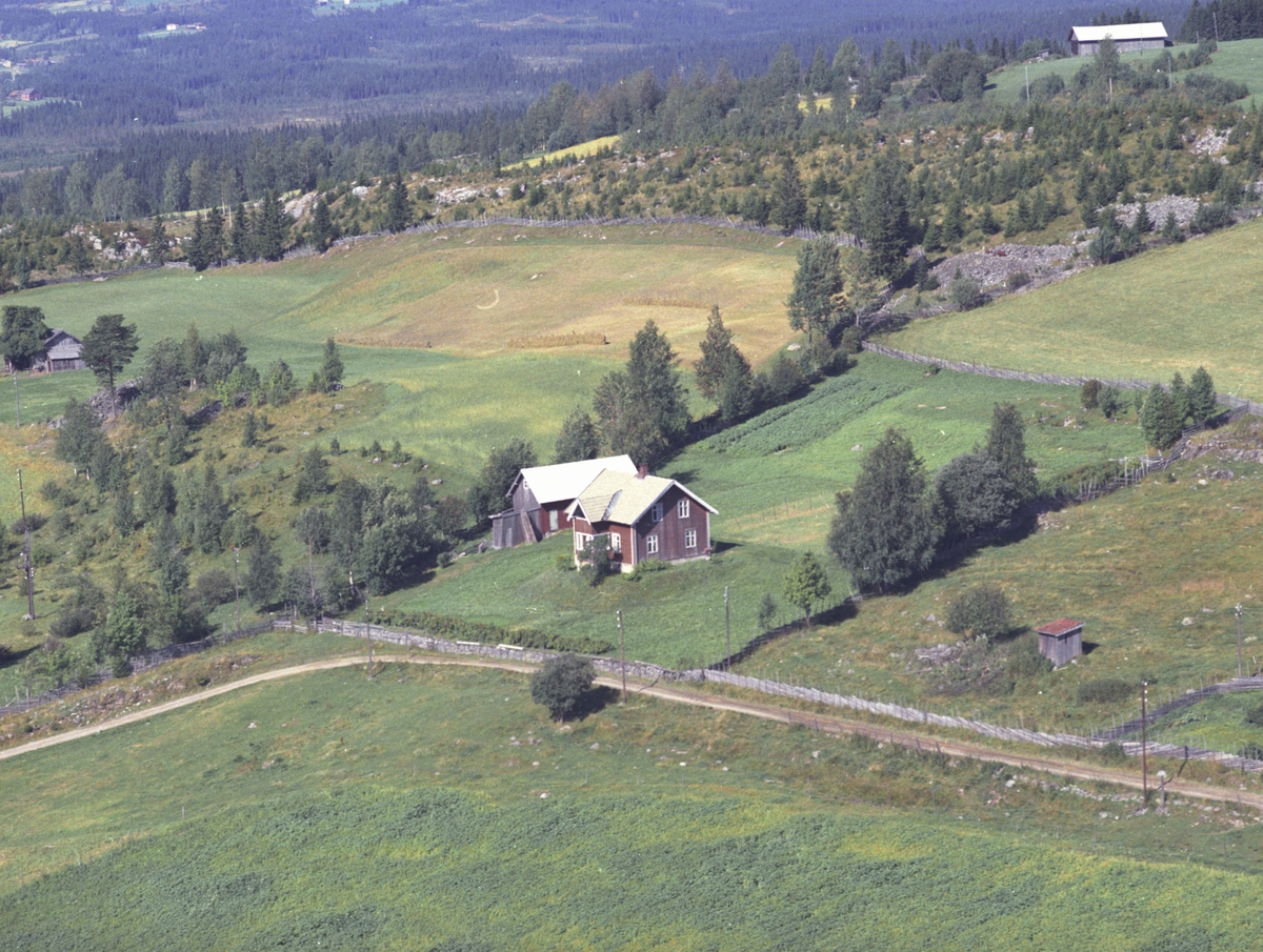 Widerøes Flyveselskap A/S, Flyfoto, Grønvold ved Nordre Onsum, Åsmarka, Ringsaker.