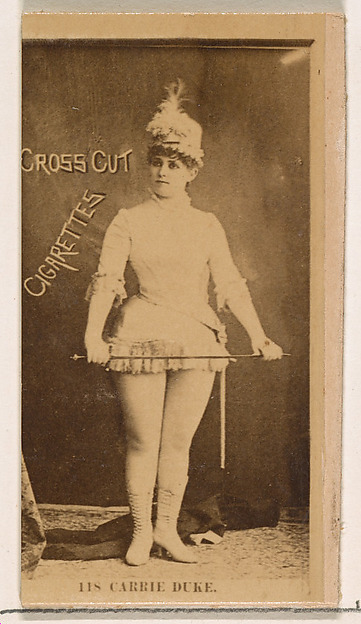W. Duke, Sons & Co., Card Number 118, Carrie Duke, from the Actors and Actresses series (N145-2) issued by Duke Sons & Co. to promote Cross Cut Cigarettes