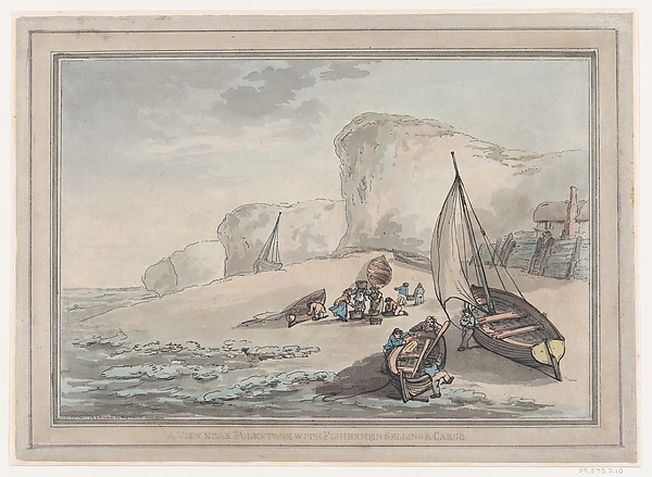 Thomas Rowlandson, A View near Folkstone with Fishermen Selling a Cargo
