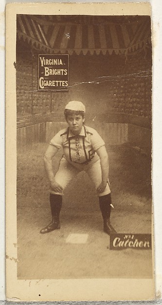 Allen & Ginter, Catcher, from the Girl Baseball Players series (N48, Type 2) for Virginia Brights Cigarettes