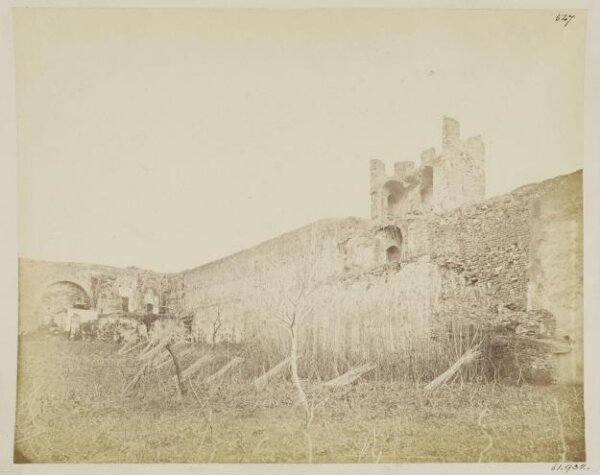 Parker, John Henry, Aqueducts - Castellum Aquae of the Claudian Aqueduct in the Gardens of the Sessorian Palace, now S. Croce in Gerusalemme, at the point of junction with the Walls