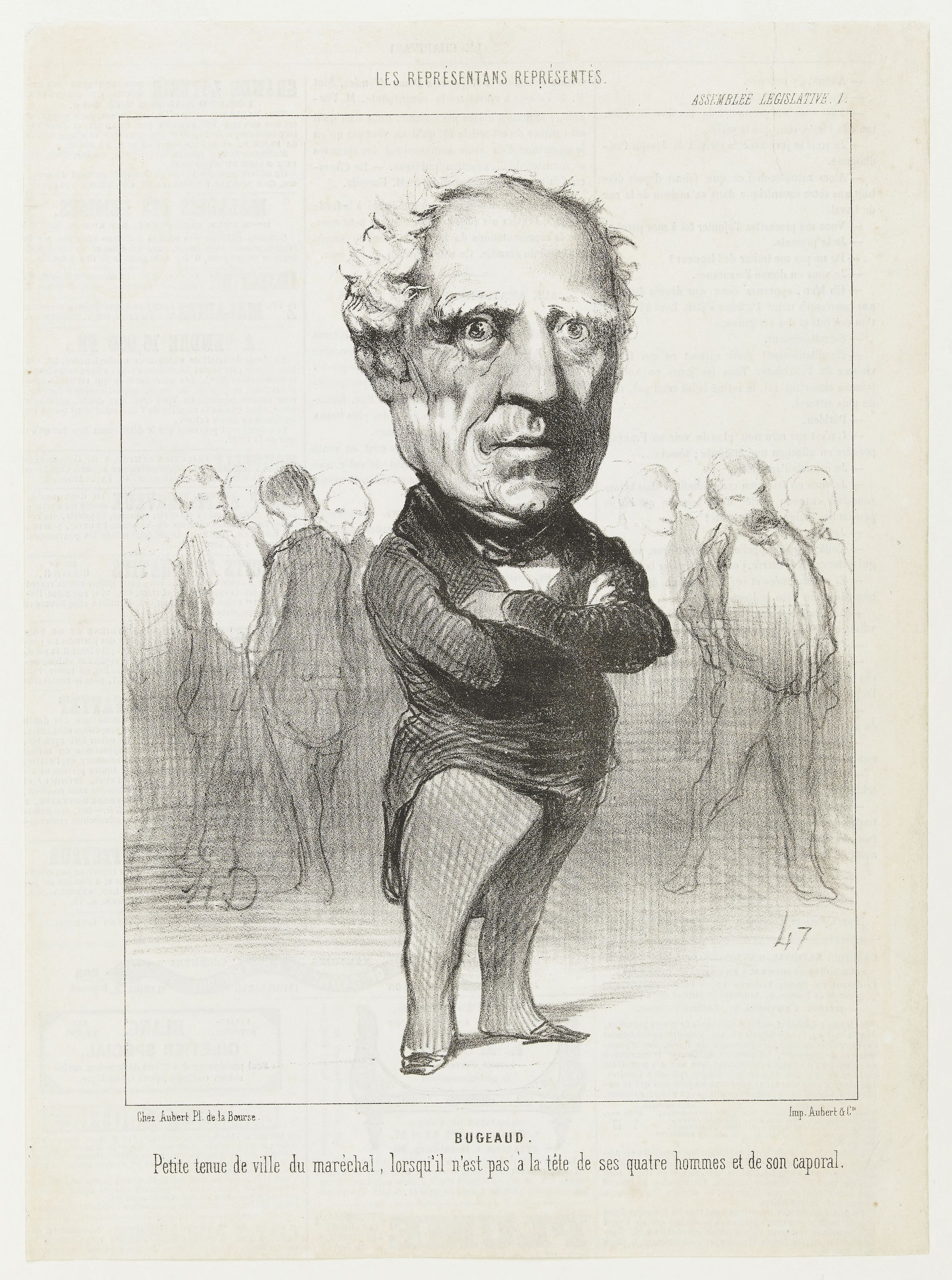 Honoré Daumier, Bugeaud. Petite tenue de ville du maréchal, lorsqu'il n'est pas à la tête de ses quatre hommes et de son caporal.