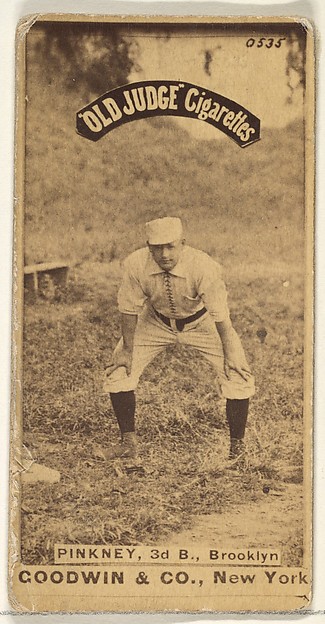 Goodwin & Company, Pinkney, 3rd Base, Brooklyn, from the Old Judge series (N172) for Old Judge Cigarettes