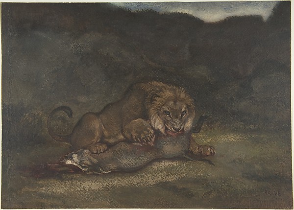 Antoine-Louis Barye, Lion Devouring Prey