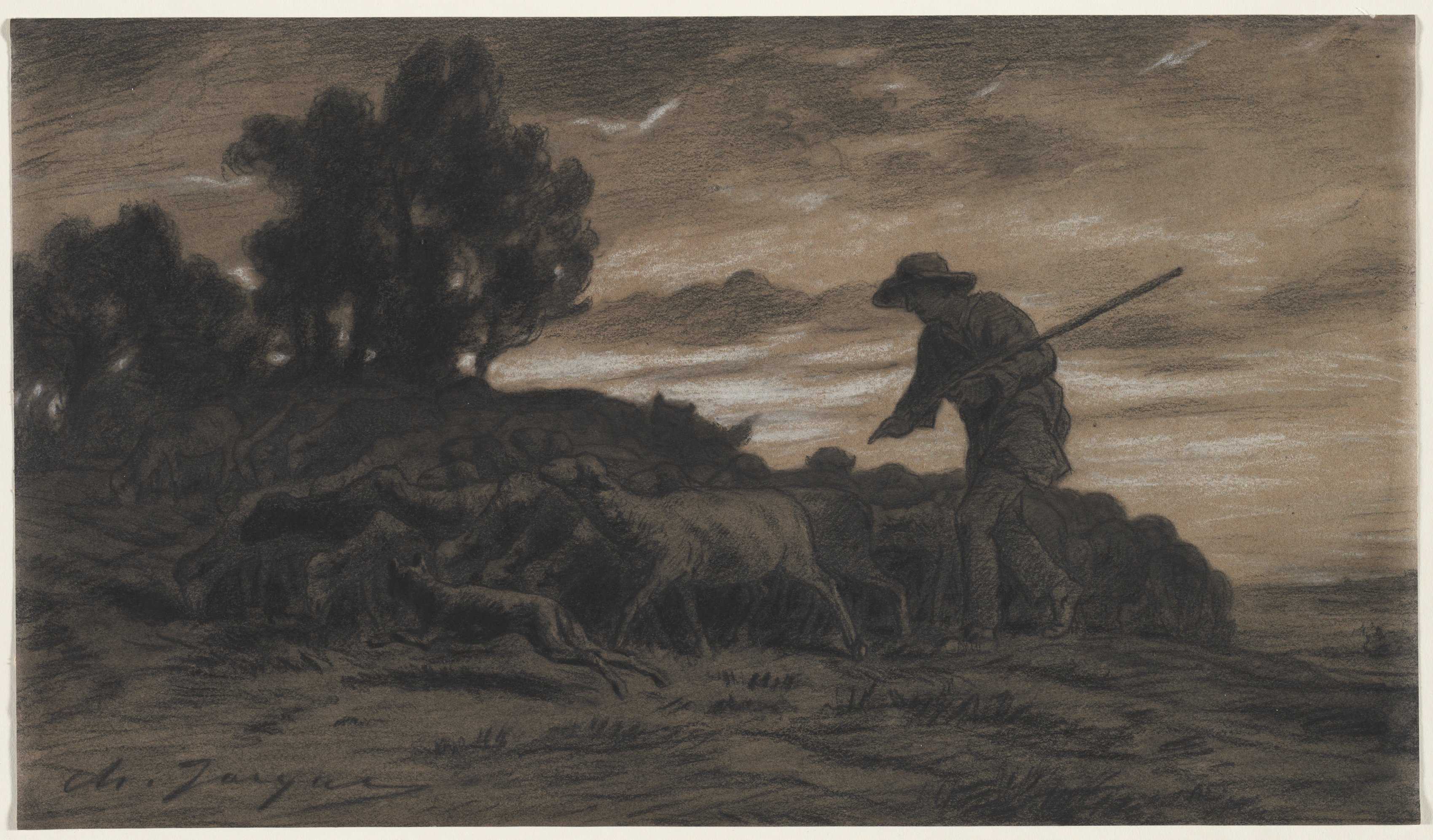 Charles-Émile Jacque, A Shepherd with His Flock