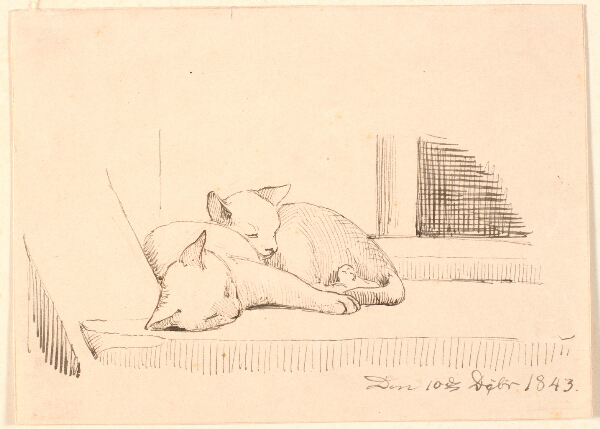 P.C. Skovgaard, To sovende katte.
