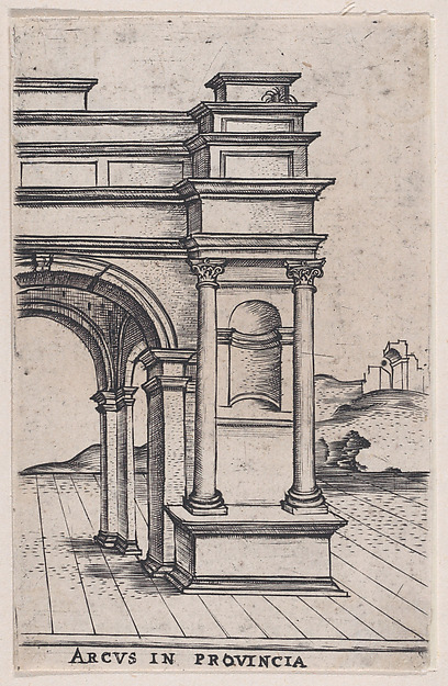 Anonymous, Italian, 16th century, Arcus in Provincia, from "Views of Ancient Roman Temples and Arches"