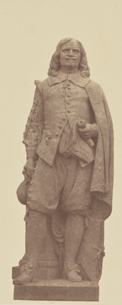 Édouard Baldus, ["Lemercier", Statue by Antoine Laurent Dantan, Decoration of the Louvre, Paris]