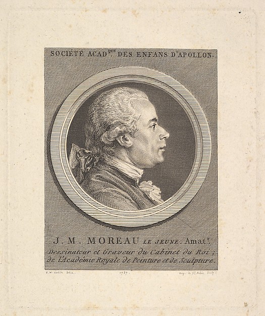 Augustin de Saint-Aubin, Portrait of Jean-Michel Moreau