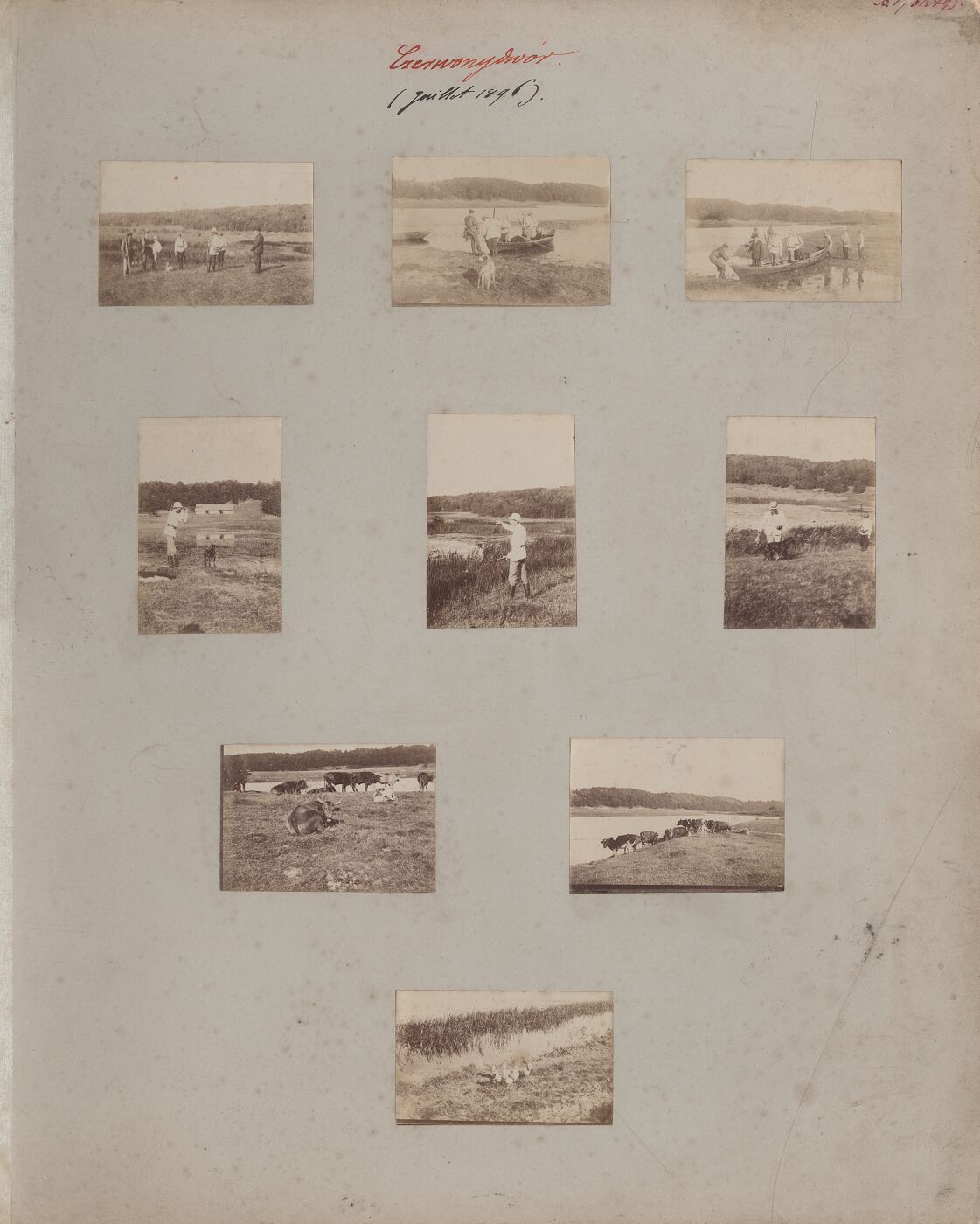 Benediktas Henrikas Tiškevičius, Kartono lakštas su devyniomis Benedikto Henriko Tiškevičiaus fotografijomis ("Raudondvaris")