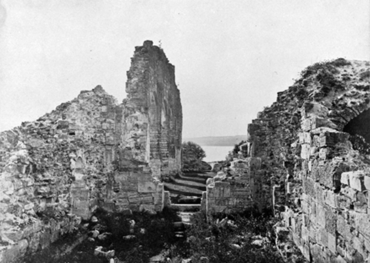 Anno Domkirkeodden, DOMKIRKERUINEN, HAMAR, 1880 ÅRENE?PÅSKRIFT "RUINER AV HAMAR KIRKE"
