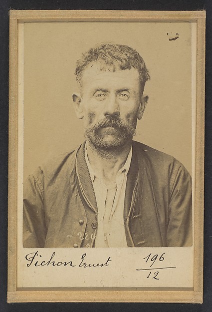 Alphonse Bertillon, Pichon. Ernest. 41 ans, né le 2/11/52 à Villard-Rixoire (Jura). Terrassier. Anarchiste. 2/7/94.