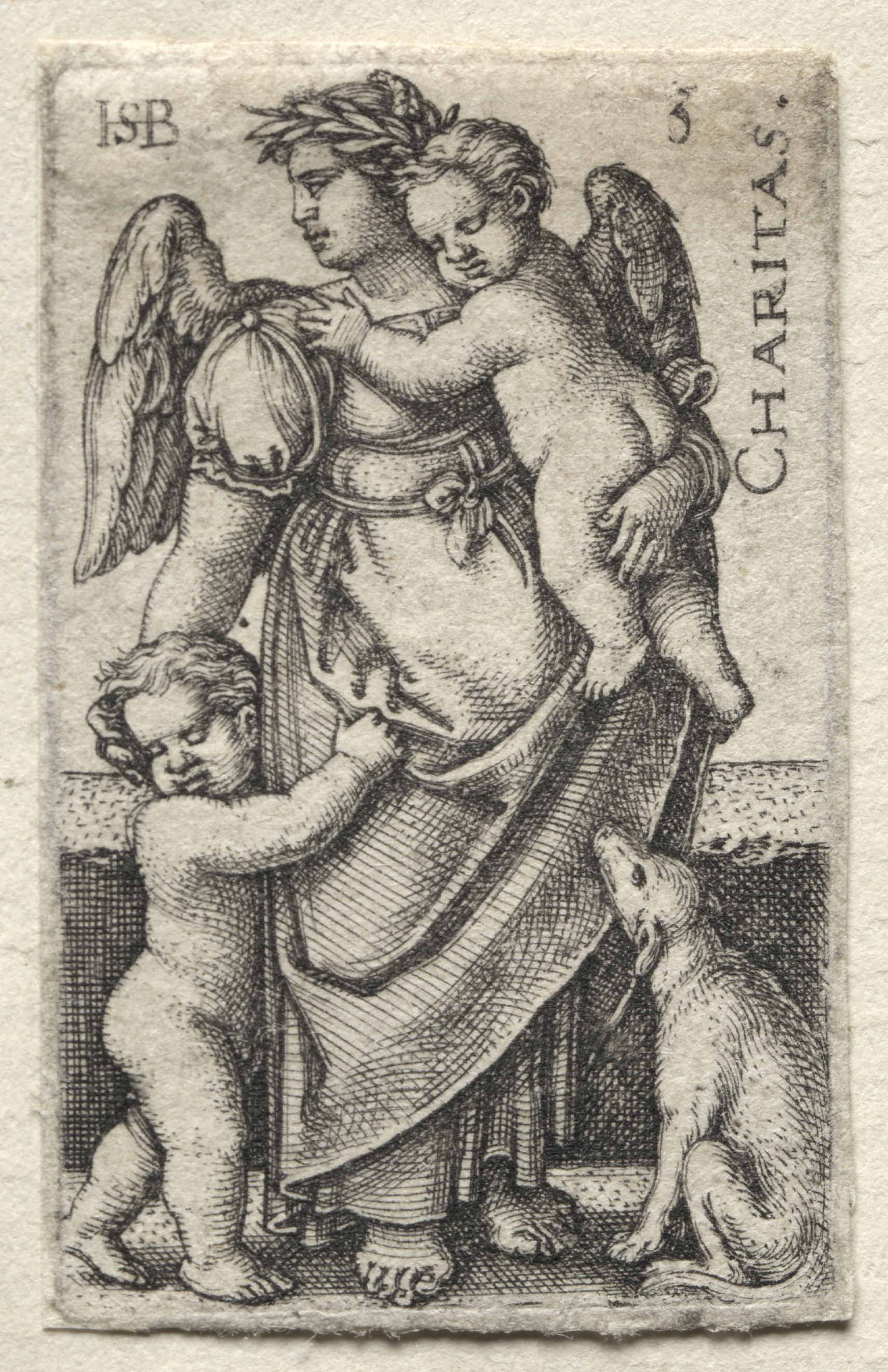 Hans Sebald Beham, The Knowledge of God and the Seven Cardinal Virtues:  Charity - Charitas