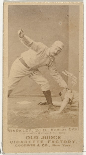 Goodwin & Company, Samuel E. "Sam" Barkley, 2nd Base, Kansas City Cowboys, from the Old Judge series (N172) for Old Judge Cigarettes