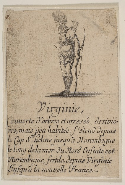Stefano della Bella, Virginia, from the playing cards "Jeu de la Géographie"