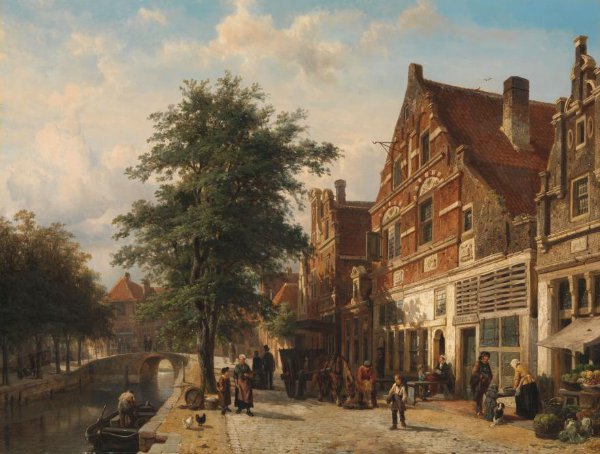 Cornelis Springer, The Zuiderhavendijk, Enkhuizen
