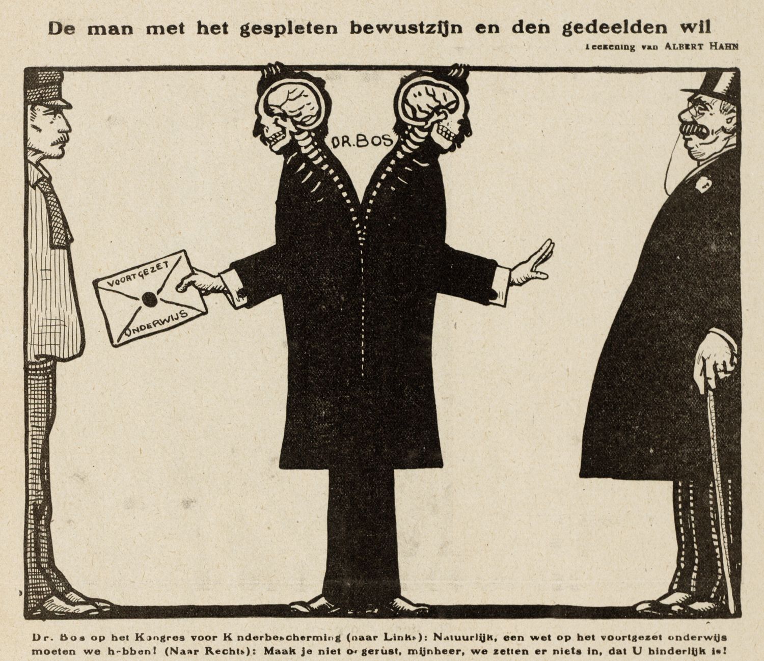 Hahn, Albert,draughtsman., De man met het gespleten bewustzijn en den gedeelden wil