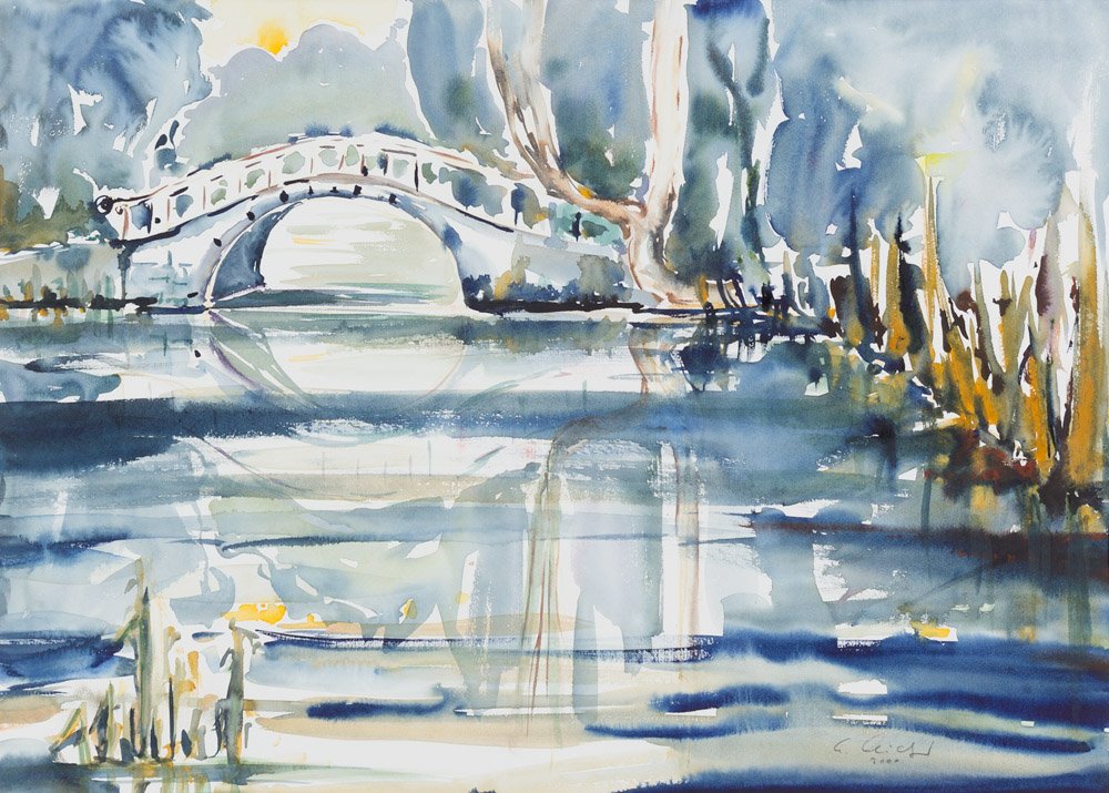 Evelyn Eichinger, Brücke im Schlosspark, 2000