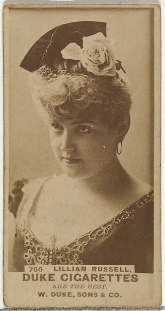 W. Duke, Sons & Co., Card Number 756, Lillian Russell, from the Actors and Actresses series (N145-7) issued by Duke Sons & Co. to promote Duke Cigarettes