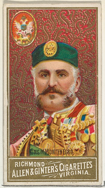 Allen & Ginter, King of Montenegro, from World's Sovereigns series (N34) for Allen & Ginter Cigarettes