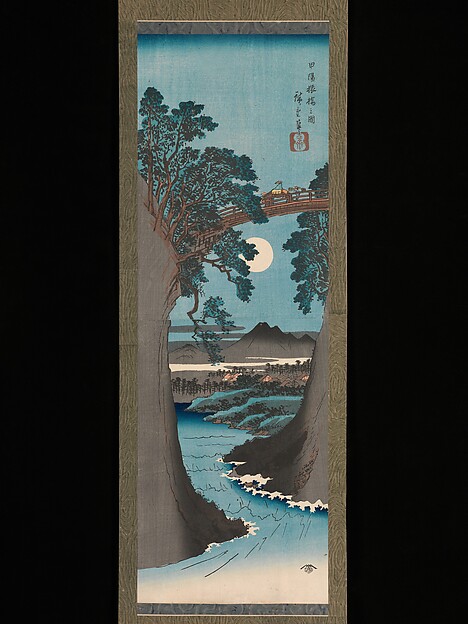 Utagawa Hiroshige, The Monkey Bridge in Kai Province (Kōyō Saruhashi no zu)