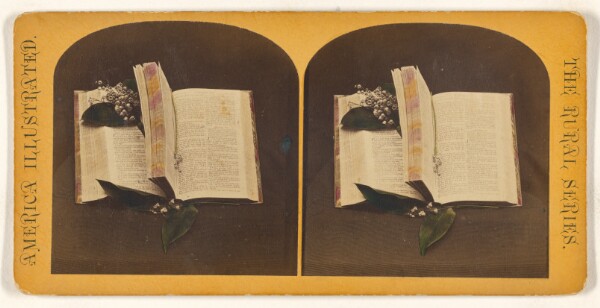 Unknown, [Book opened at two spots, one with book mark string, the other with flowers]