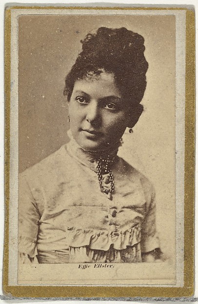 Allen & Ginter, Effie Ellster, from the Actresses and Celebrities series (N60, Type 2) promoting Little Beauties Cigarettes for Allen & Ginter brand tobacco products