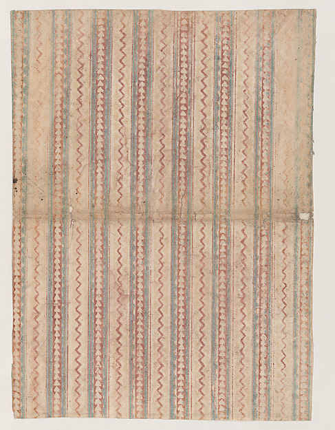 Anonymous, Book cover with overall stripe, zigzag, and triangle pattern