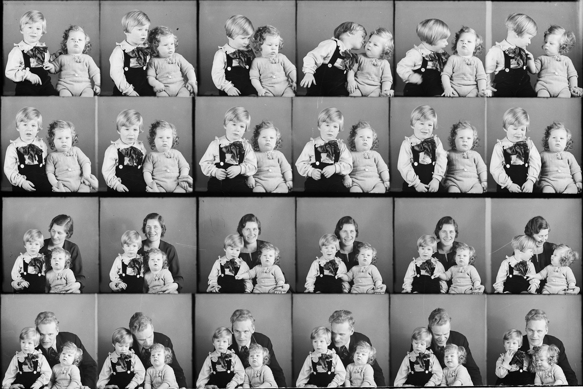 Skötsner-Edhlund, Ateljéporträtt - familjen Frisell från Östhammar, Uppland 1936