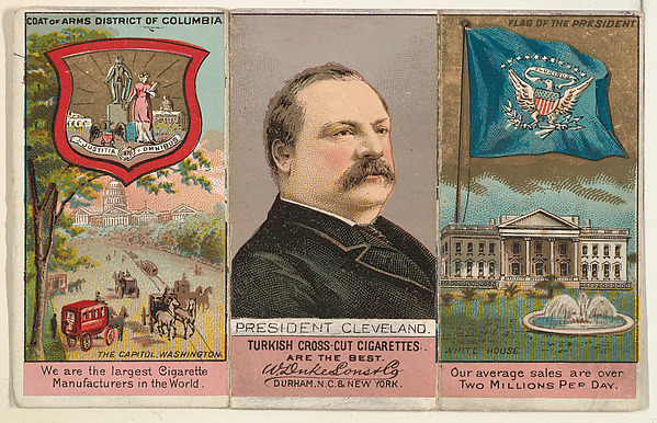 W. Duke, Sons & Co., President Cleveland, District of Columbia, from "Governors, Arms, Etc." series (N133-1), issued by Duke Sons & Co.