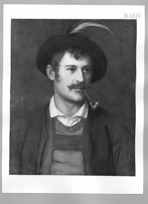 Franz Defregger, Young man with pipe