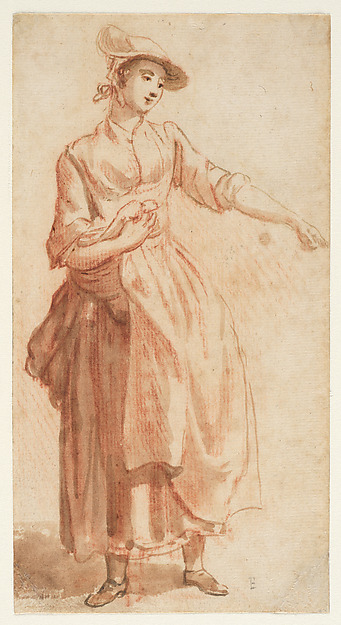Paul Sandby, A Young Woman, Full Length, with Her Left Arm Outstretched