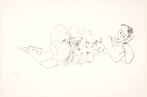 Henri Matisse, Danserinde, liggende på siden, støttende hovedet til sin hånd