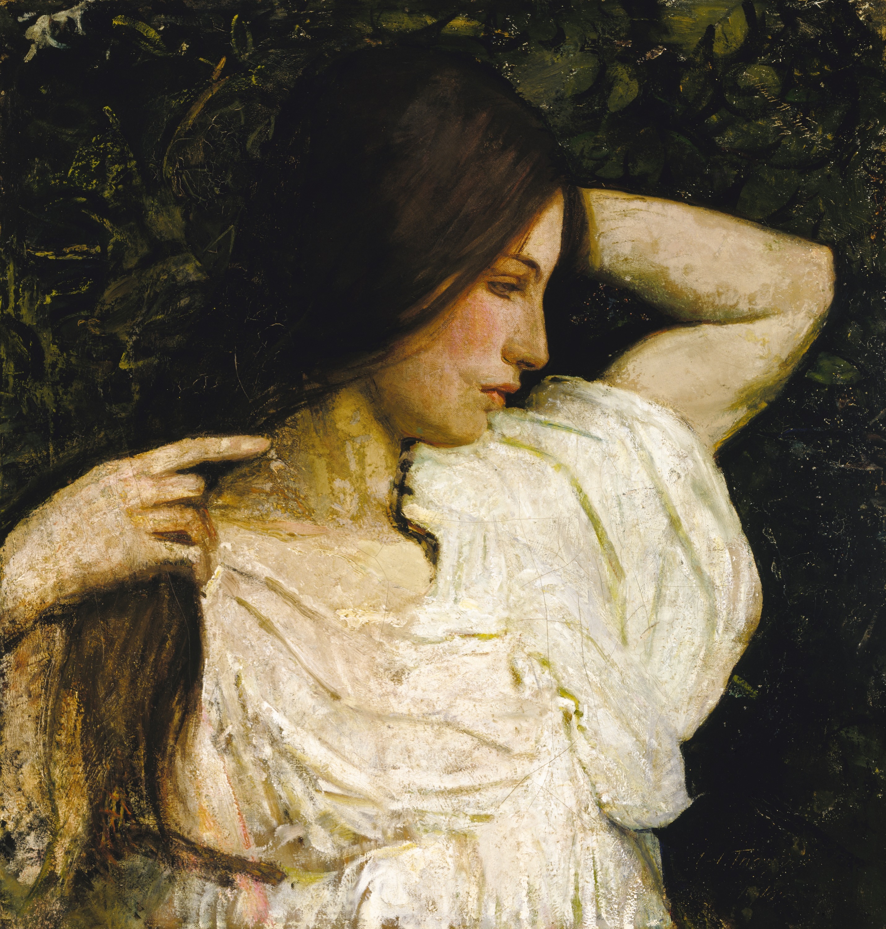 Abbott Handerson Thayer, Girl Arranging Her Hair